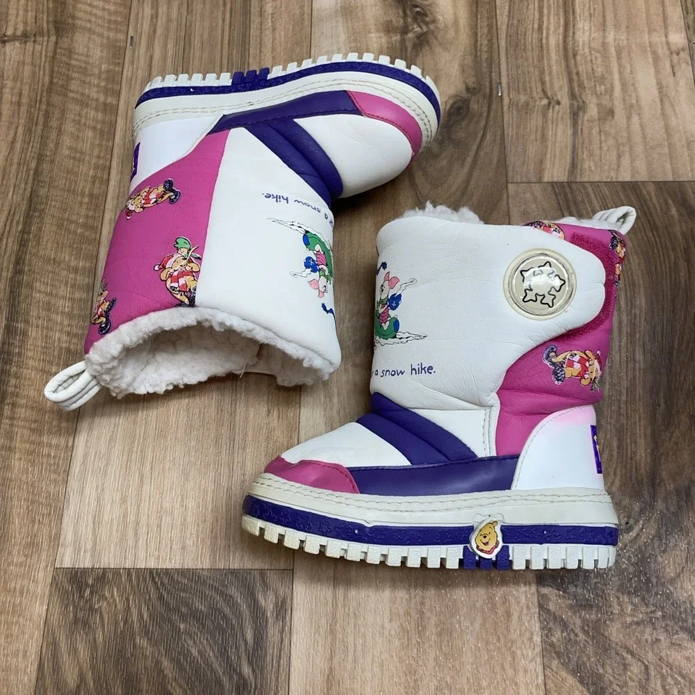 Vintage 90s Disney‎ Winnie The Pooh Snow Boots M 7-8 Toddler